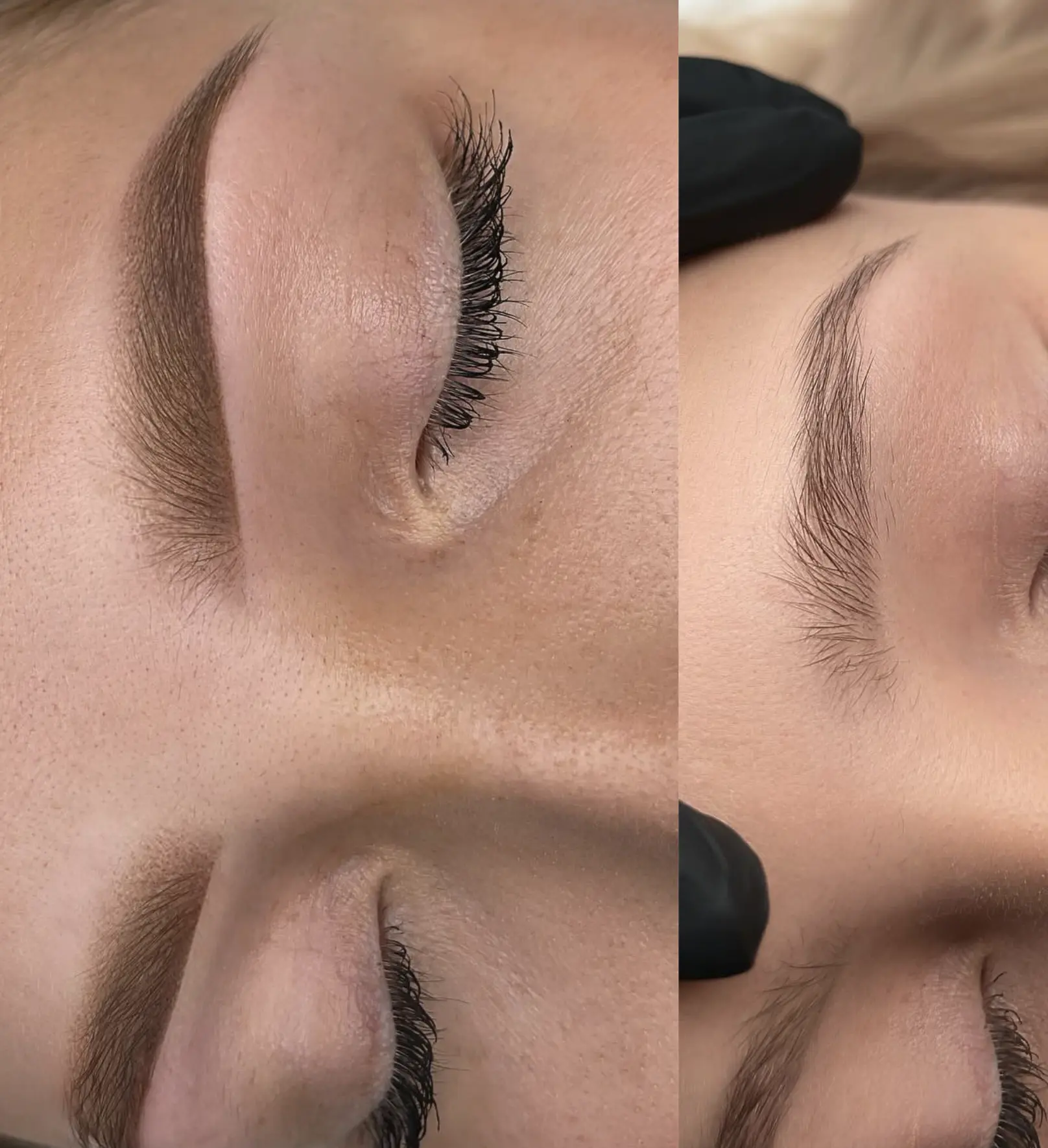 ombre brows before and after